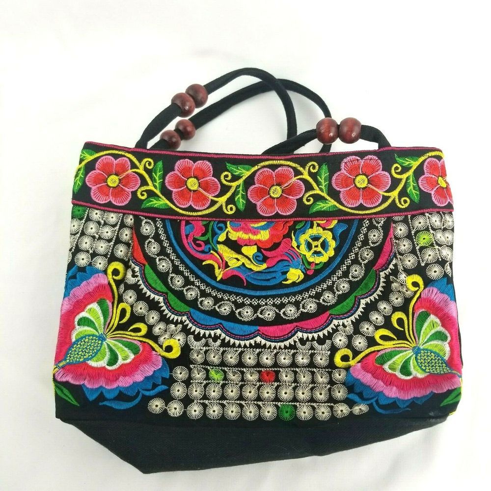 Mexican Canvas Embroidered Small Shoulder Bag